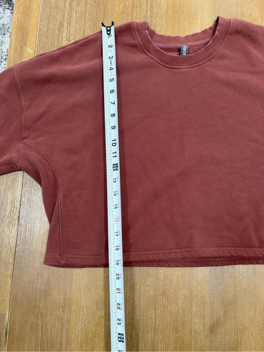 Vuori Boxy Cropped Crewneck Sweatshirt in Rust Brown - Picture 10 of 10